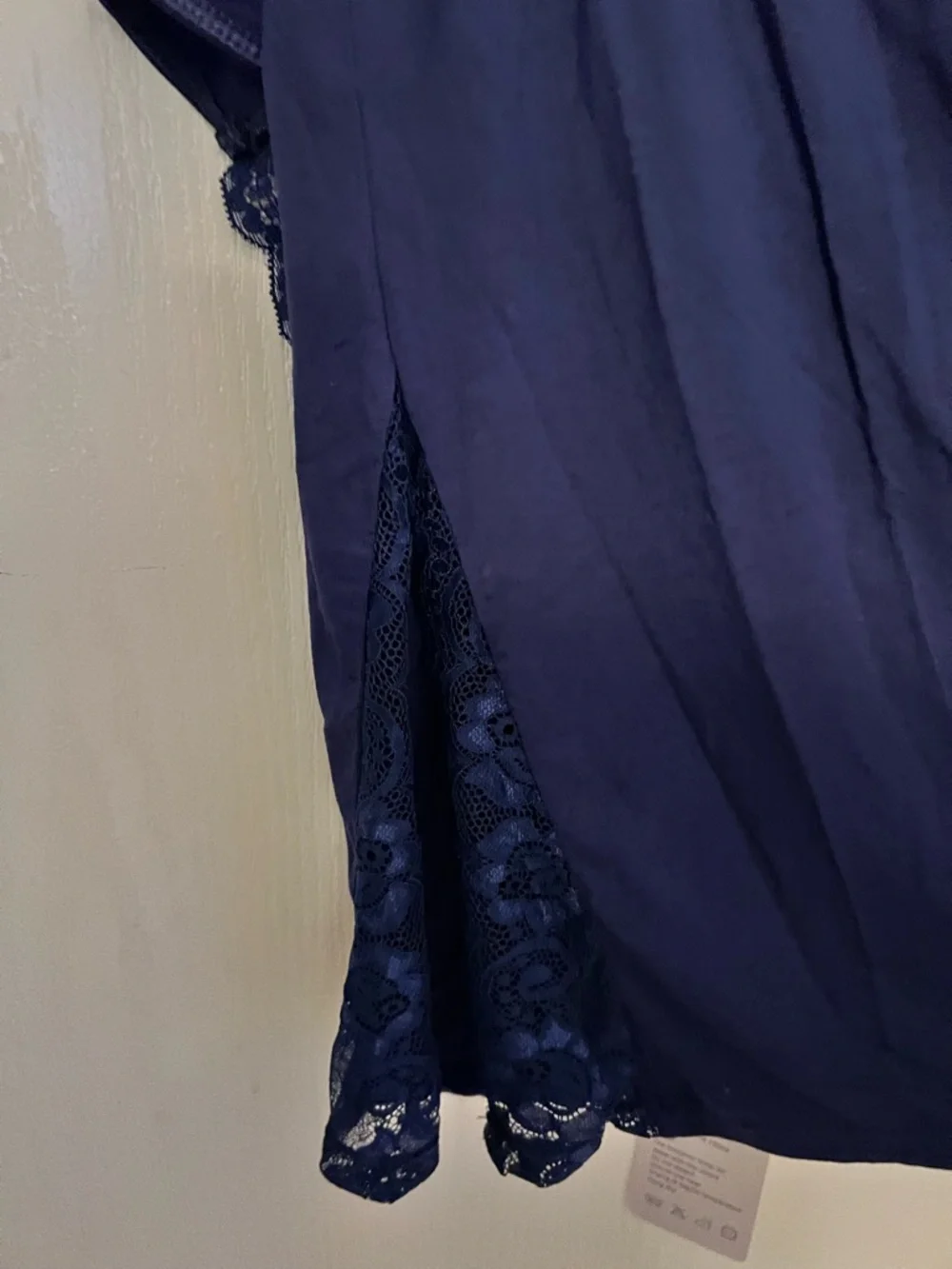 Classic Navy Lace-Trim Chemise Slip - Women - Picture 3 of 4